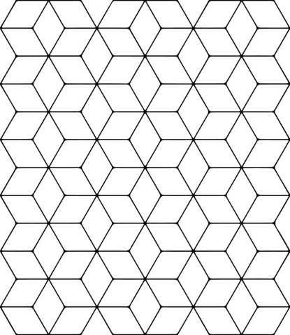 Tessellation with Rhombus Coloring page