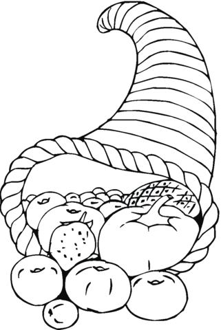 Thanksgiving Cornucopia  Coloring page