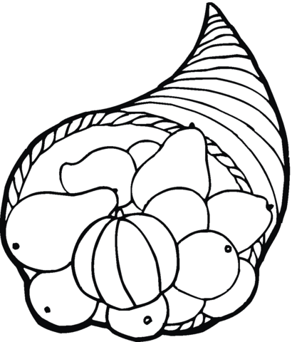 Thanksgiving Horn of Plenty  Coloring page