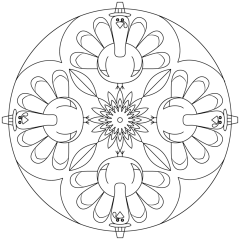 Thanksgiving Mandala Coloring page