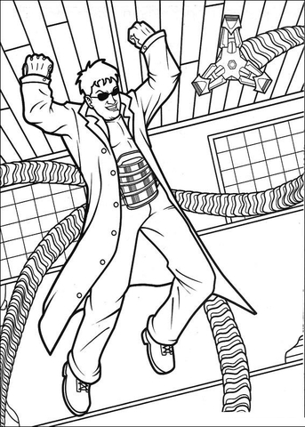 Angry Doctor Octopus  Coloring page