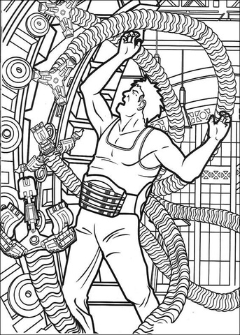 Mechanical tentacles Coloring page