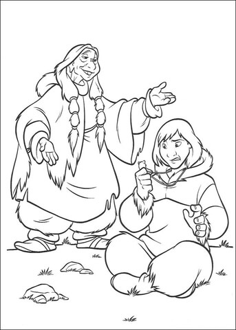 Tanana is a tribal shaman of Kenai's tribe Coloring page