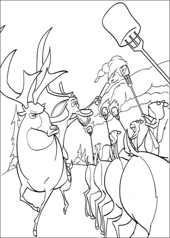 Deers with Torches  Coloring page