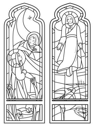 The Ascension Stained Glass Coloring page