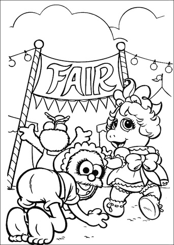 Muppet Babies on a Fair Market Coloring page