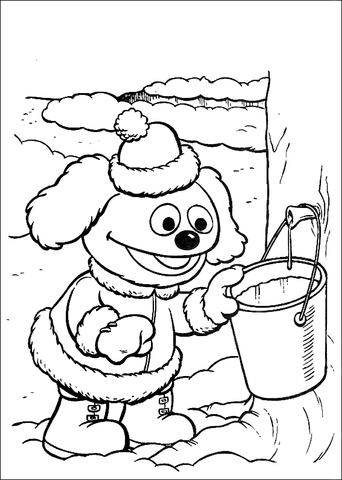 Baby Rowlf Collects Some Water Coloring page