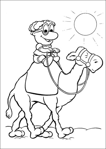 Baby Skeeter on a Camel Coloring page