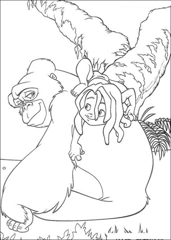 The Bandar Log Keeps Mowgli  Coloring page