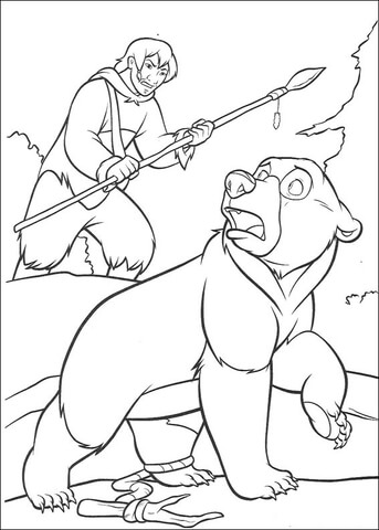 Denahi goes to hunt for the bear Coloring page