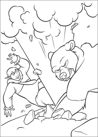 The Bear Is Figthing  Coloring page