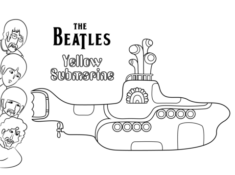 The Beatles Yellow Submarine cover art Coloring page