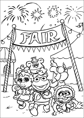 Muppet Babies Goes To Fair Market Coloring page