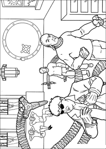 Doctor Octopus entered the bank Coloring page