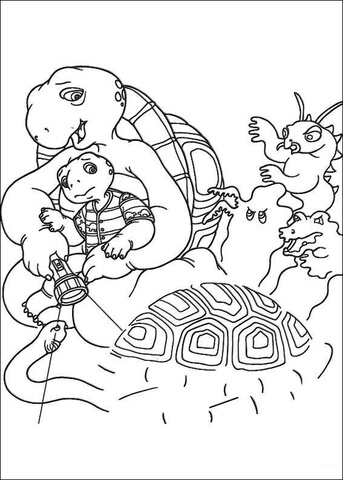 The Father Protects Franklin  Coloring page