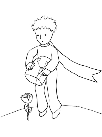 The Little Prince Protects His Rose Coloring page