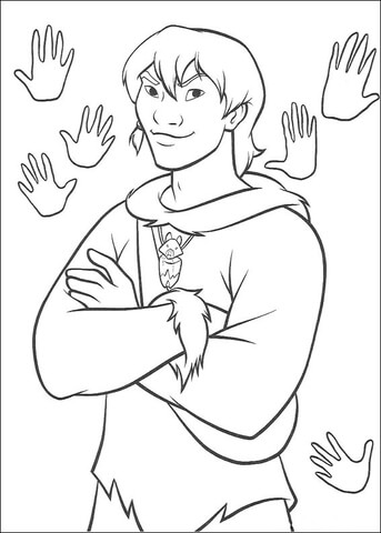 Inuit And Hand Print  Coloring page