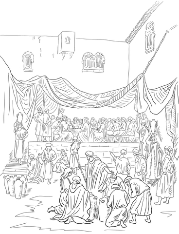 The Marriage Feast at Cana Coloring page