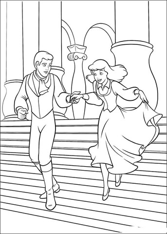 The Prince And Cinderella Coloring page