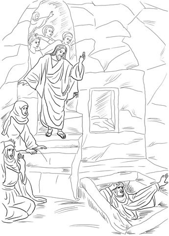 The Resurrection of Lazarus Coloring page