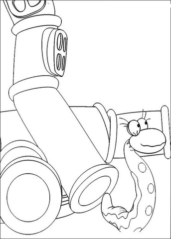 The Snake and the pipe Coloring page