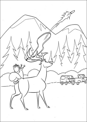 McSquizzy attacks hunters Coloring page