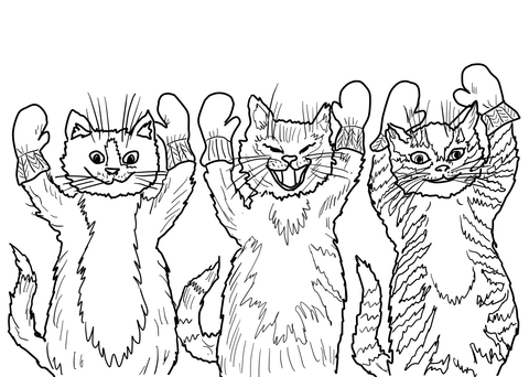 The Three Little Kittens They Found Their Mittens, Coloring page