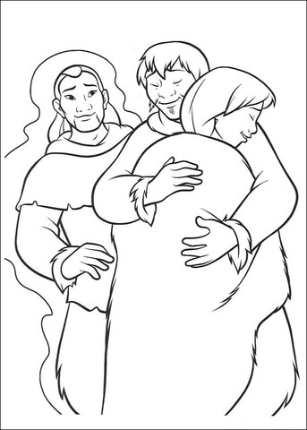 Hugging  Coloring page