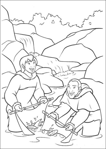 Inuits are fishing Coloring page