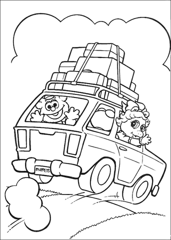 Baby Kermit, Miss Piggy and Baby Fozzie Coloring page