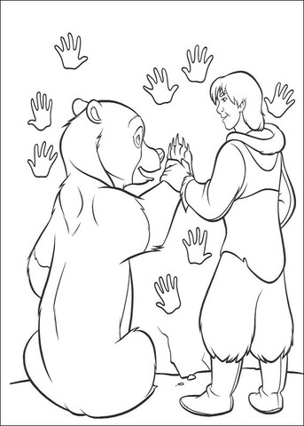 Denahi and the Bear Coloring page