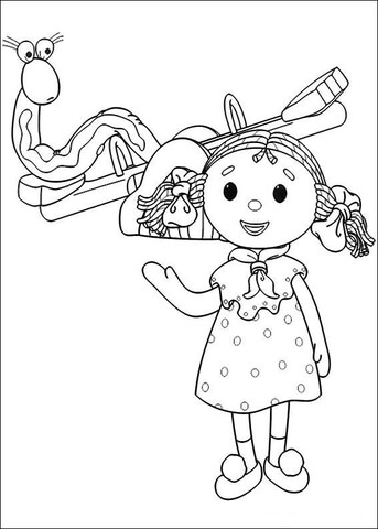 Looby Loo and the snake Coloring page