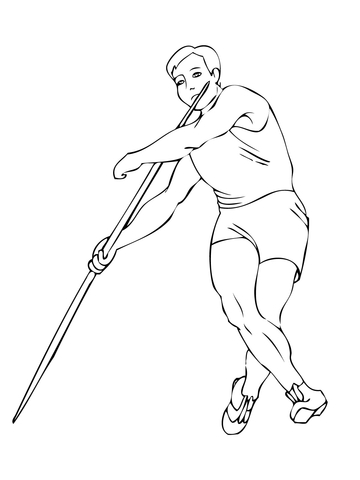 Throwing Javelin Coloring page