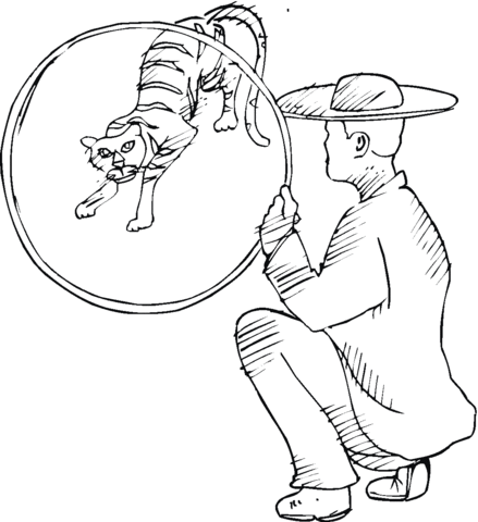 Circus Tiger Coloring page