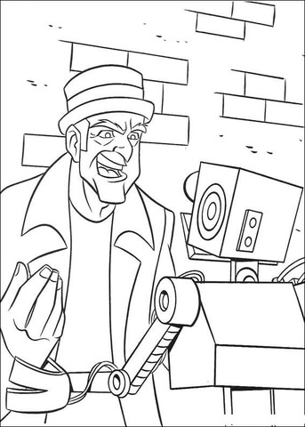 Robot is talking to a human Coloring page