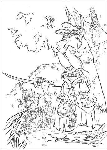 Will Turner Trapped on Tree  Coloring page