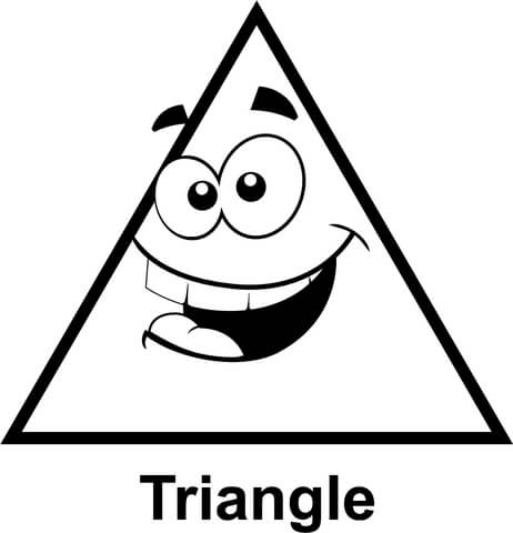 Triangle with Cartoon Face Coloring page