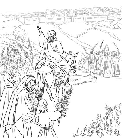 Triumphal Entry Into Jerusalem Coloring page