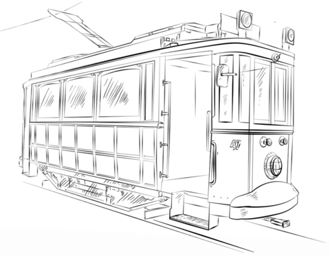 Trolley Car Coloring page