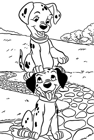 Little Dipper and Lucky Coloring page