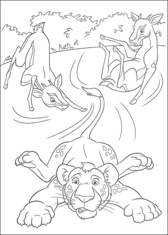 Two Deers and Ryan  Coloring page