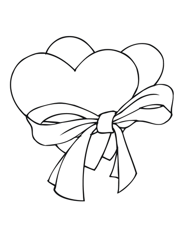 Two Loving Hearts  Coloring page