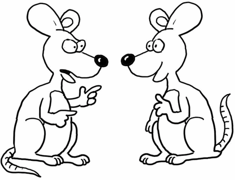 Two Mice Talk Coloring page