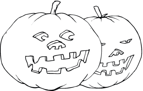 Two Pumpkins  Coloring page