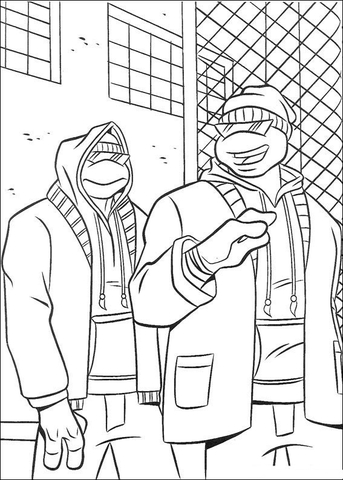 TMNT disguising Coloring page