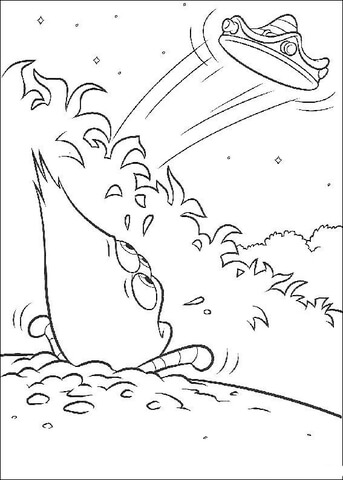 Ufo Is flying away Coloring page