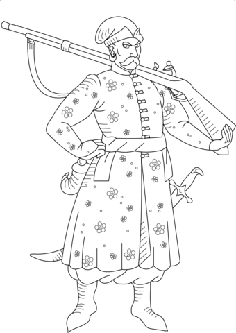 Ukrainian Cossack Coloring page