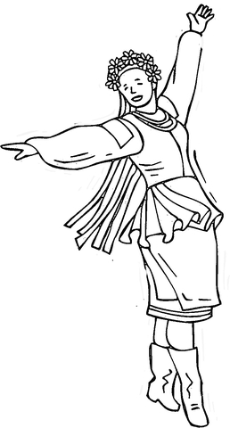 Ukrainian Dancing Woman  Coloring page