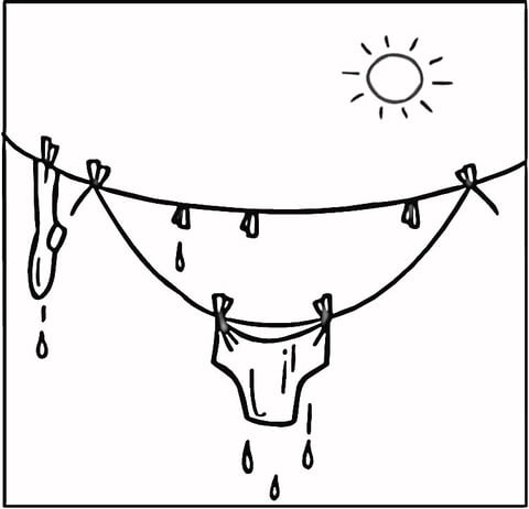 Underwear on the Rope  Coloring page