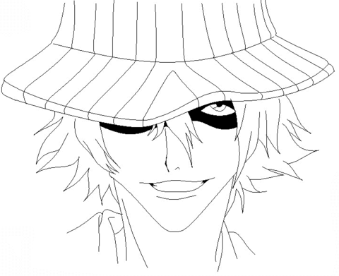 Urahara Kisuke from Bleach Manga Coloring page